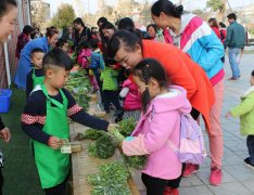 天府新區(qū)白沙幼兒園蔬菜義賣現(xiàn)場火爆